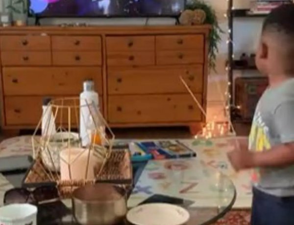 Drumming prodigy at 3!! Josiah practices daily for hours w his fav @dkbernard