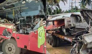 ട്രെയിലറില്‍ കൊണ്ടുപോകുകയായിരുന്ന വിമാനത്തിന്റെ ചിറക് KSRTC ബസിലിടിച്ച് അപകടം; നിരവധി പേര്‍ക്ക് പരിക്ക്