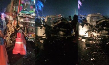 ആഭ്യന്തര സെക്രട്ടറി വേണു ഐഎഎസും കുടുംബവും സഞ്ചാരിച്ചിരുന്ന കാർ ലോറിയുമായി കൂട്ടിയിടിച്ചു 7 പേർക്ക് പരിക്ക്