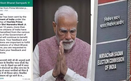 മോദിയുടെ വാട്സാപ്പ് സന്ദേശം പെരുമാറ്റ ചട്ടലംഘനം; 'വികസിത് ഭാരത് കത്ത്' തടഞ്ഞ് തിരഞ്ഞെടുപ്പ് കമ്മീഷൻ