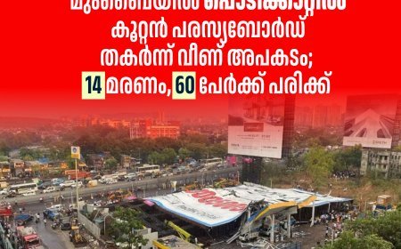 മുംബൈയില്‍ പൊടിക്കാറ്റിൽ കൂറ്റൻ പരസ്യബോര്‍ഡ് തകർന്ന് വീണ് അപകടം; 14 മരണം, 60 പേര്‍ക്ക് പരിക്ക്