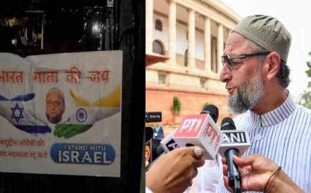 അസദുദ്ദീൻ ഒവൈസിയുടെ വസതിക്കുനേരെ ആക്രമണം; ഇസ്രയേൽ അനുകൂല പോസ്റ്ററുകൾ പതിച്ചു