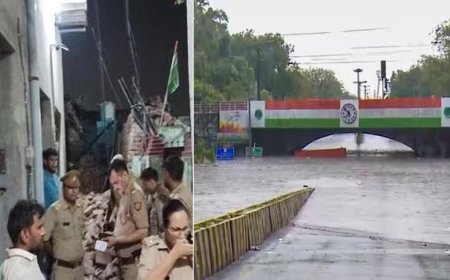 ഉത്തരേന്ത്യയിൽ കനത്ത മഴ; നോയിഡയിൽ മതിൽ തകർന്ന് മൂന്ന് കുട്ടികൾക്ക് ദാരുണാന്ത്യം