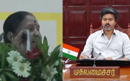മുഖ്യമന്ത്രി വിജയ്‌യെ 'നായ' എന്ന് ആവർത്തിച്ചുവിളിച്ച് ഡിഎംകെ പ്രാസംഗിക; പൊട്ടിച്ചിരിച്ച് മേയർ