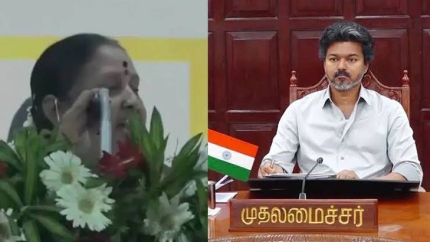 മുഖ്യമന്ത്രി വിജയ്‌യെ 'നായ' എന്ന് ആവർത്തിച്ചുവിളിച്ച് ഡിഎംകെ പ്രാസംഗിക; പൊട്ടിച്ചിരിച്ച് മേയർ