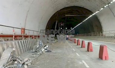 കുതിരാന്‍ തുരങ്കത്തിലെ ലൈറ്റുകള്‍ ടിപ്പർലോറി ഇടിച്ചുതകർത്തു; ലക്ഷങ്ങളുടെ നഷ്ടം