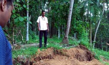 വലമ്ബൂരില്‍ ഭൂമി വിള്ളല്‍ റവന്യു വകുപ്പ് പരിശോധിച്ചു